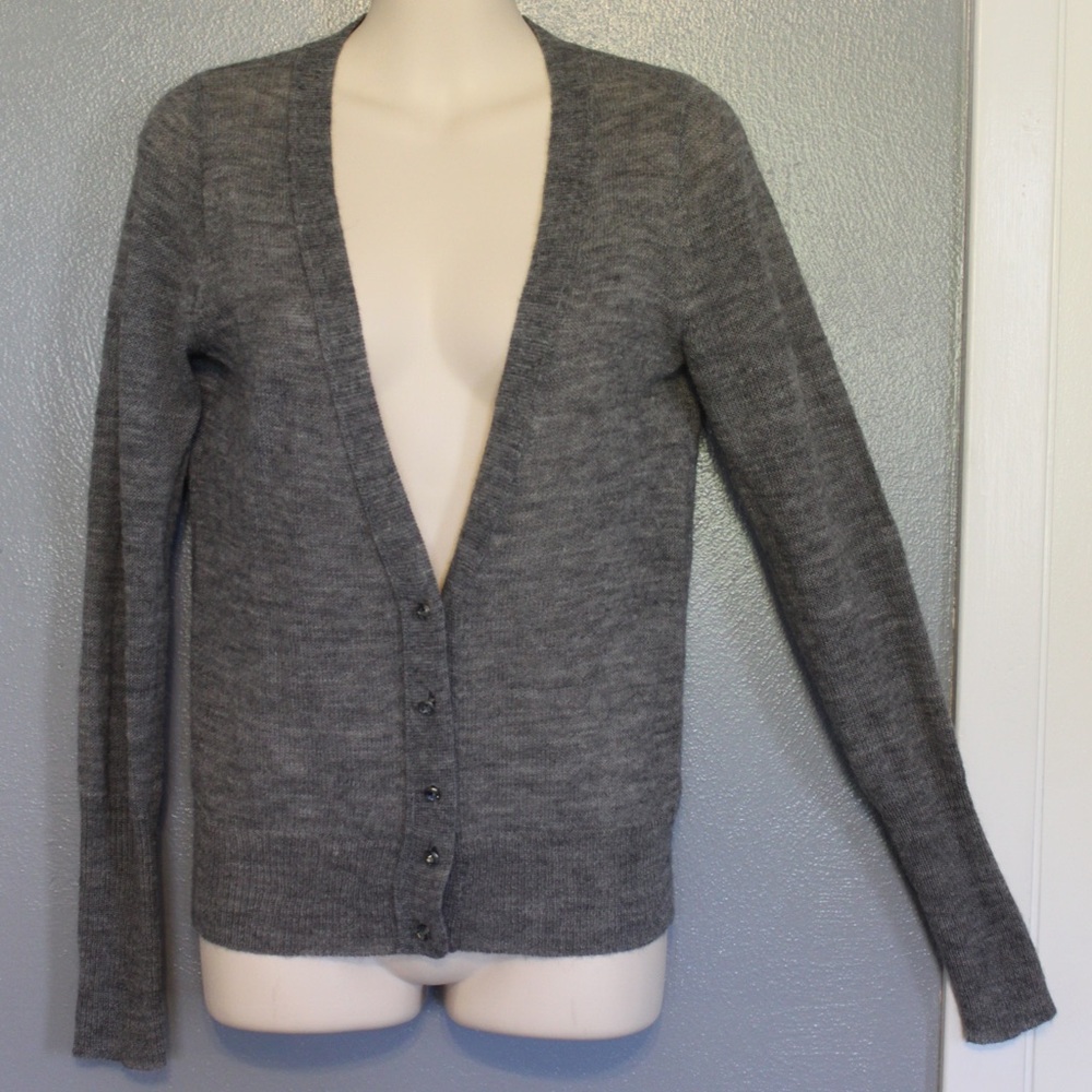 J Crew Gray Dulphine Alpaca Blend Cardigan Sweater Small